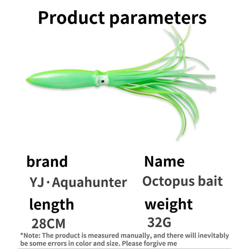 28cm32g Leuchtender Tintenfisch Angelköder Lebensechter Tintenfischrock Angelköder Angelausrüstung für Salzwasser