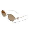 Fashion oval sunglasses women's diamond-encrusted travel photo new sunshade glasses plain and versatile sunglasses
