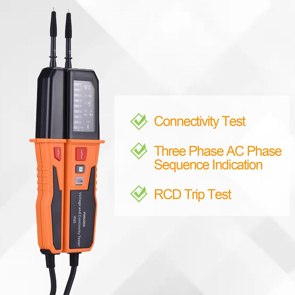 Voltage and Continuity Tester, Electrical Tester with IP65 Protection, AC DC Voltage Detector for Home and Professional
