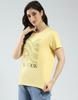 MONTE CARLO Women's Printed Round Neck Top Yellow M