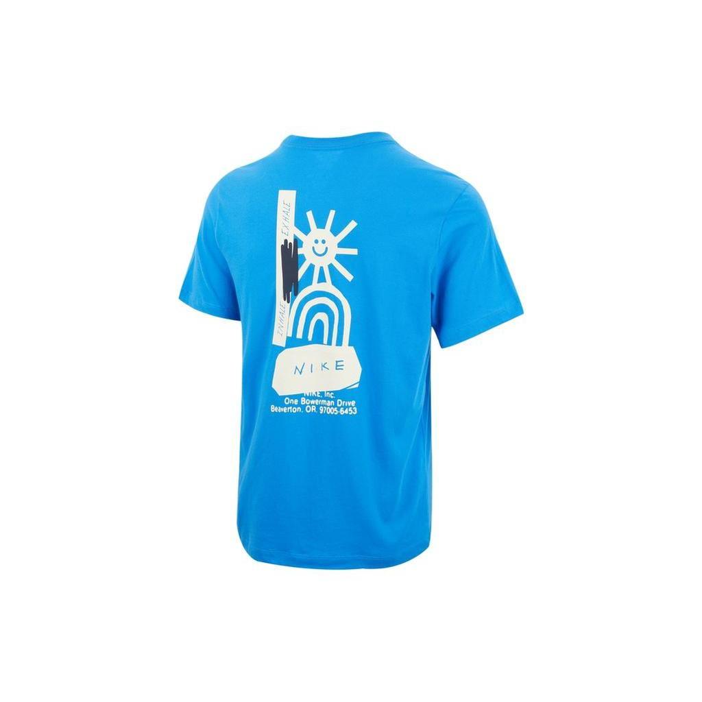 Nike T Shirts Men's Blue Crew Neck Moderate Straight Fit DR7810-435