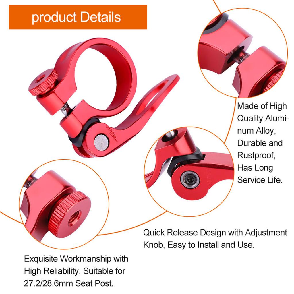   CX-18 Quick Release Road Bike   Aluminum Alloy Seatpost Seat Post Clamp Black
