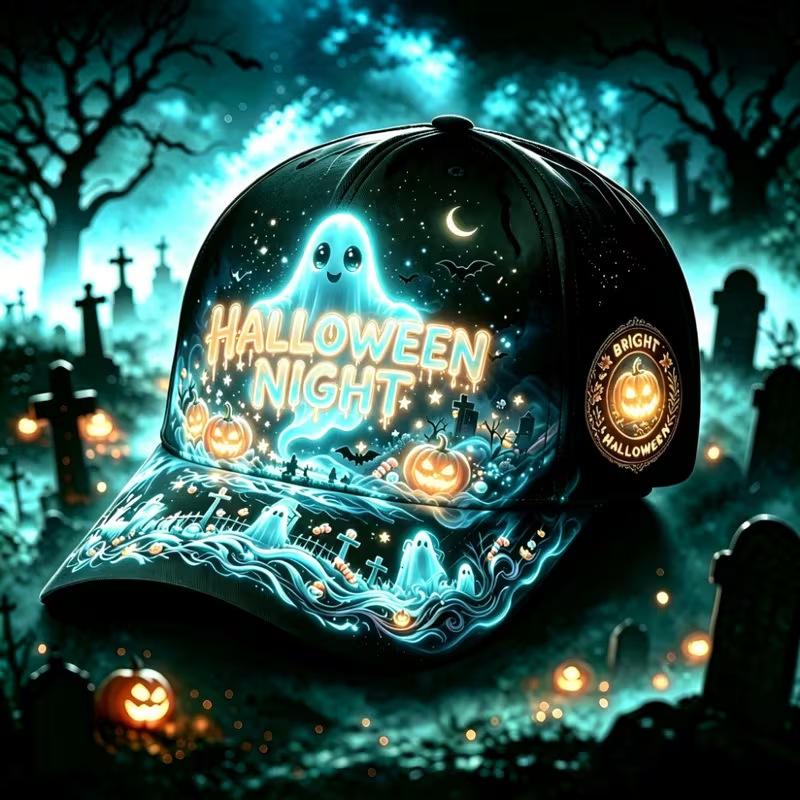 D Hot Sale Halloween Garden Morning Wear Baseball Cap Digital Printing Festival Celebration Pumpkin Cap