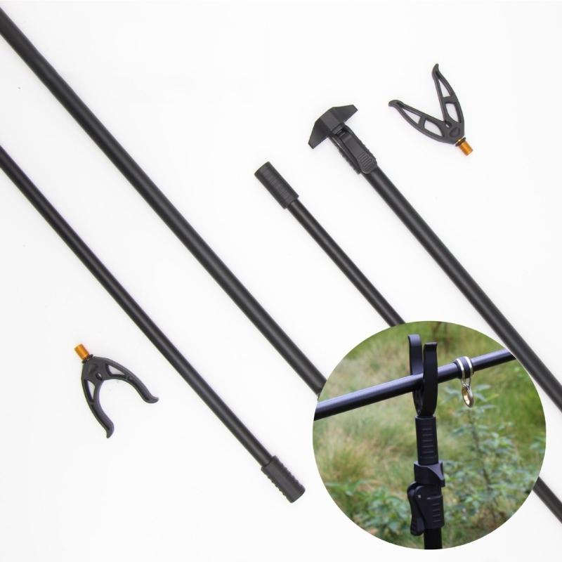 Fishing Poles Support Rack with Ground Stake Rod Holder Mount Bracket Portable Fishing Rod Stand Telescopic Poles Holder