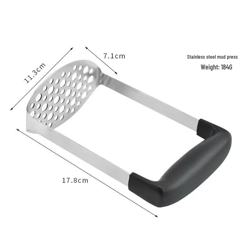 Stainless Steel Potato & Yam Masher with Non-slip Handle - Manual Kitchen Tool