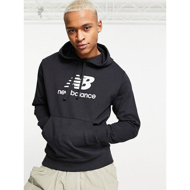 

Черная флисовая худи с логотипом New Balance Essentials