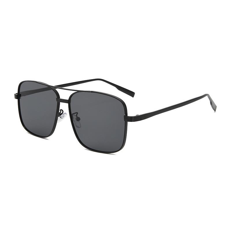 

Style Square Metal Sunglasses With Gradient Brown Lenses Uv400 For Outdoor Travel BlackFrameGrayLens