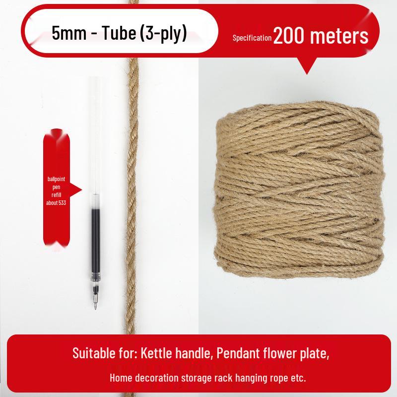 Hemp Rope: Handmade Thick String for DIY Weaving, Cat Scratching, Photo Wall Decor