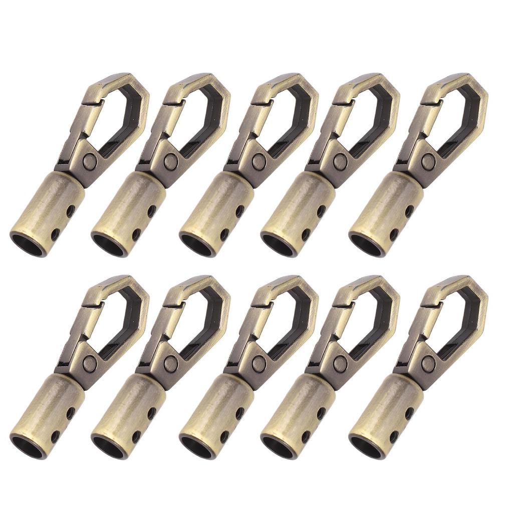 10 Set Cord End Cap Rope Stop Snap Decking Fittings Bulk for Jewelry Making with 6mm Zinc Alloy