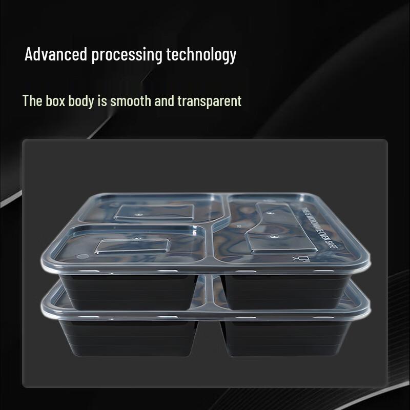 New Chinese Style Disposable 3-Compartment Food Containers