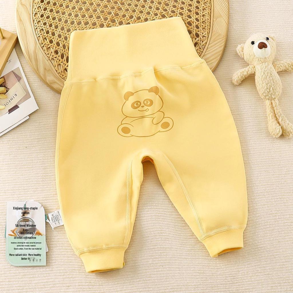 Unisex High Waist Baby Pants with Diaper Cover and Belly Protection for Spring, Autumn, and Winter