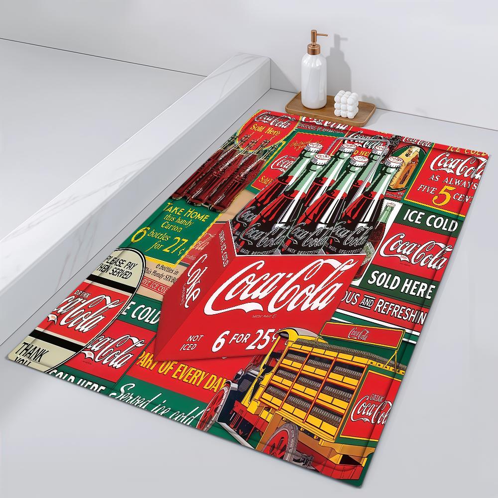 Soda Door Mat Bedside C-Coca Entrance Bath Floor Decoration Corridor Cola Door Mat Carpet Living Drink Room Balcony