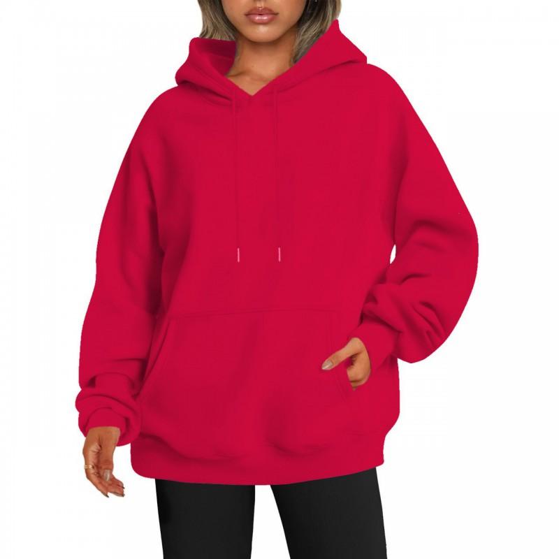 Übergroßer Kapuzenpullover mit tief angesetzten Schultern Damen Dick Casual Streetwear Langarm Lockerer Schnitt