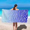 Blue Wave Zebra Stripe Beach Towel Single Sided Quick Dry Microfiber Towel for Pool Beach Swimming Summer Coastal for Vacation
