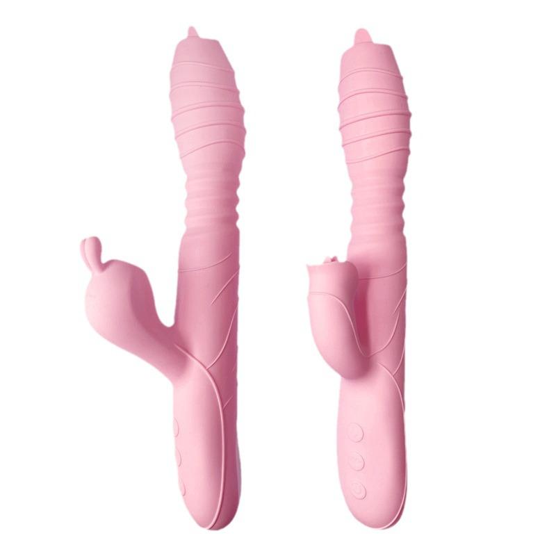 Rabbit Vibrator with Sucking and Tongue-Licking Features
