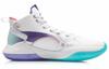 LiNing Yushuai XV Cushioning Anti-Slip And Wear-Resistant Coverage Support Mid-Top Basketball Shoes White Blue Purple ABAR043-1