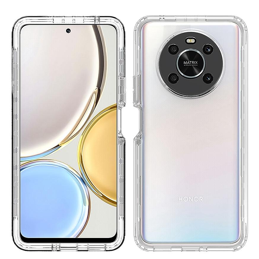 

For Honor Magic 4 Lite 5G/X9 5G/X9 4G Transparent TPU+PC Phone Protective Case Stylish Gradient Anti-scratch Cover Transparent
