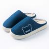 Cotton Slippers Women's Autumn and Winter Indoor Home Non-slip Thick Bottom Couple Style Velvet Warm Color Striped Cotton Drag Men