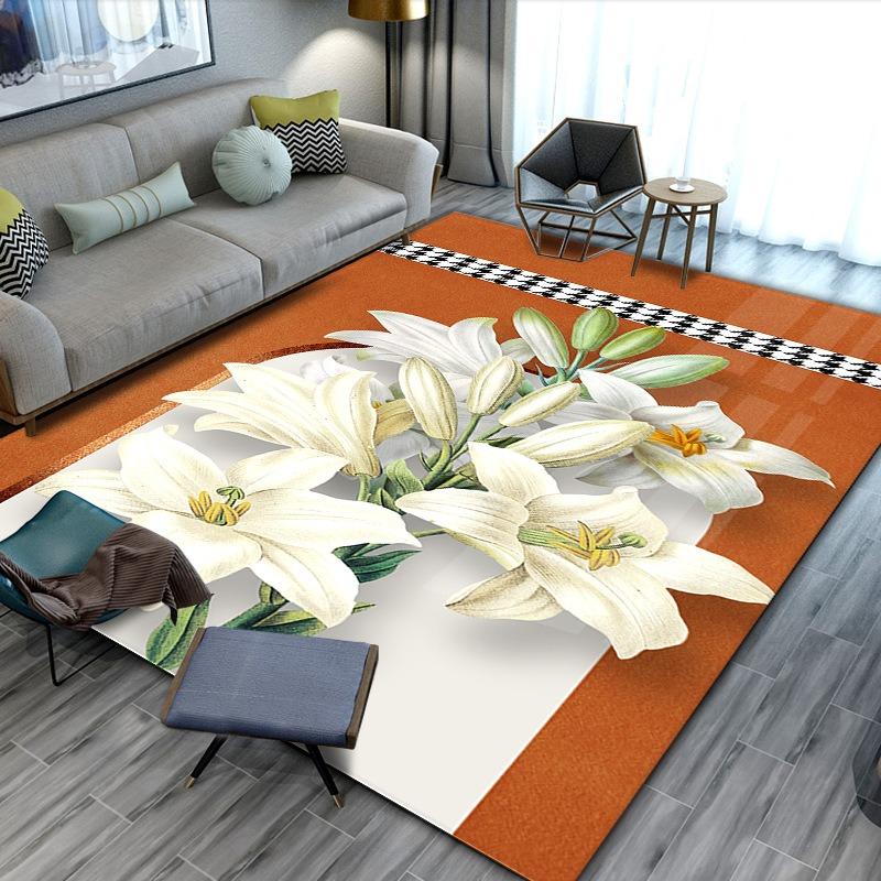 Europe Fashion Style Modern Grid Carpet Living Room Sofa Bedroom Bedside Study Entrance Door Rug Non-slip Home Decoration Mat