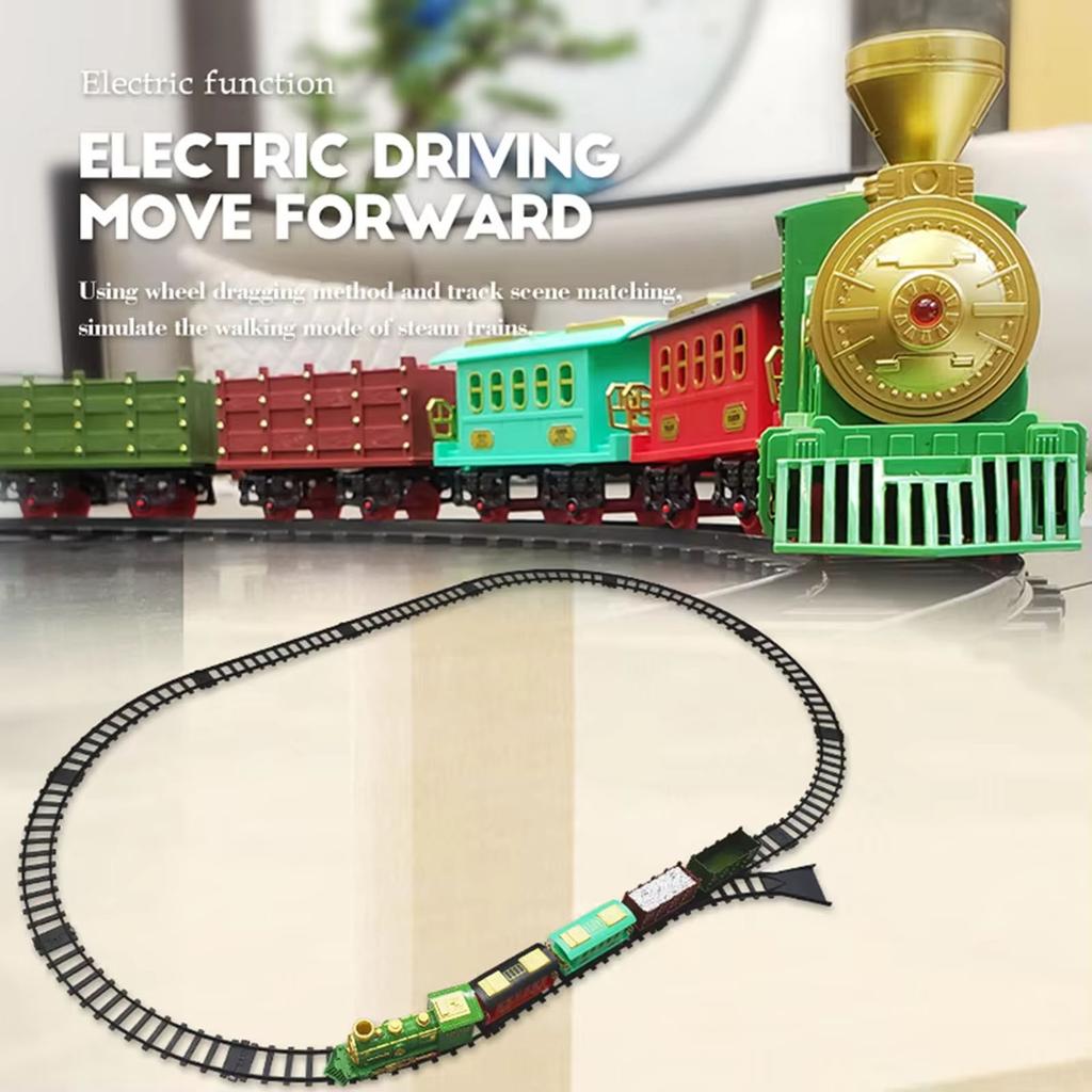 Hot Bee Train Set - Train Toys For Boys , Lights And Sound, Toy Train Set For Under Christmas Tree, Toddler Model Trains For 3 4 5 6 7 8+ Years Old