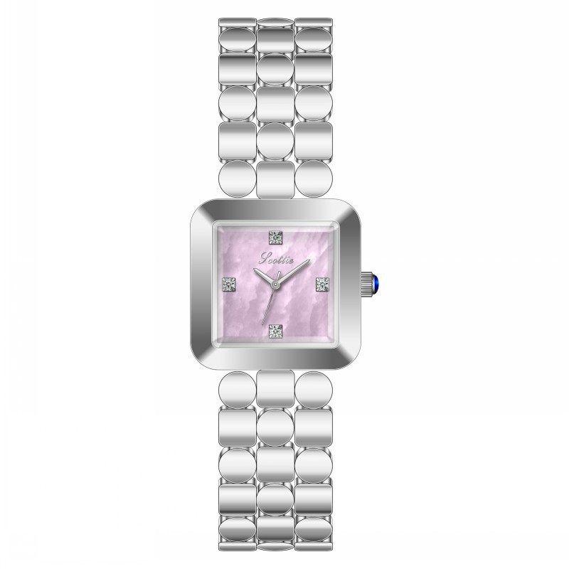 NewTrendyCasual Women'S WatchStylish Ladies' Watch WithSteel BandSquare DialHighQuality Selected TimepiecePerfect Gift For Women