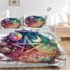 3pcs Galactic Pentagram Printed Quilt Set - Soft and Comfortable Quilt Cover for Bedroom, Guest Room and Dormitory Decorative Bedding Set