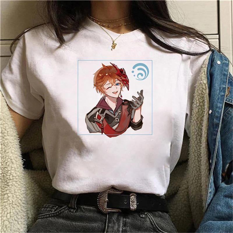 Graphic Kawaii Aesthetic Graphic Short Sleeve Tee Genshin Printed Women T-Shirts Harajuku O-Neck Casual Tops Female Clothes