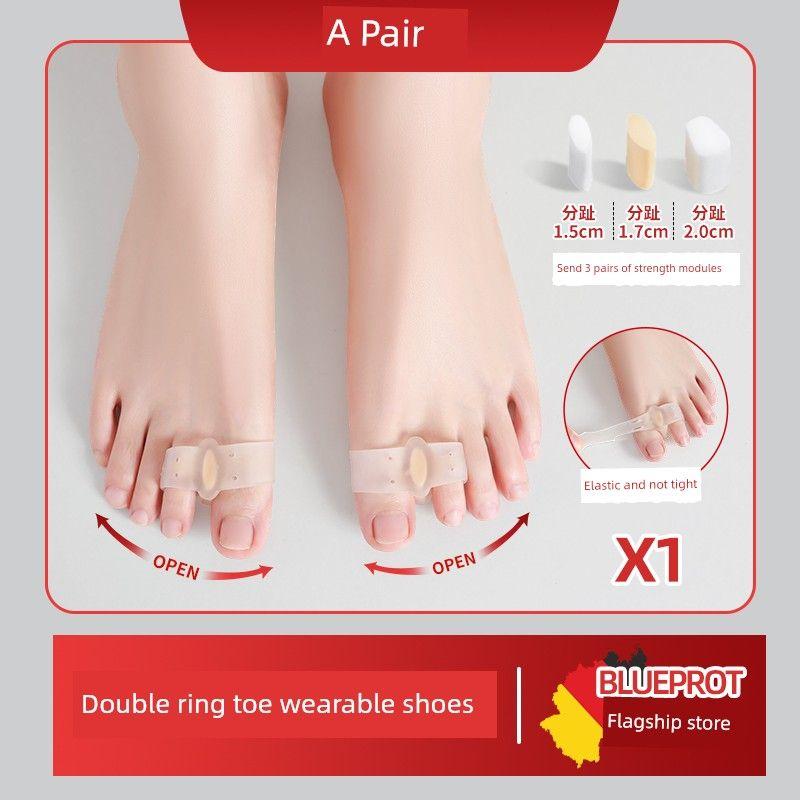 

German Thumb Valgus Corrector Toe Separator Big Toe Bone Separator Orthopedic Silicone Wearable Shoe Insert [Pair] Painless and Adjustable One size