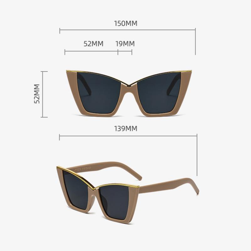 Gafas de sol estilo ojo de gato, nuevas y no polarizadas, de moda para mujer, de gran tamaño, con degradado de color, gafas de sol con montura semimetálica de ojo de gato, de diseñador de marca