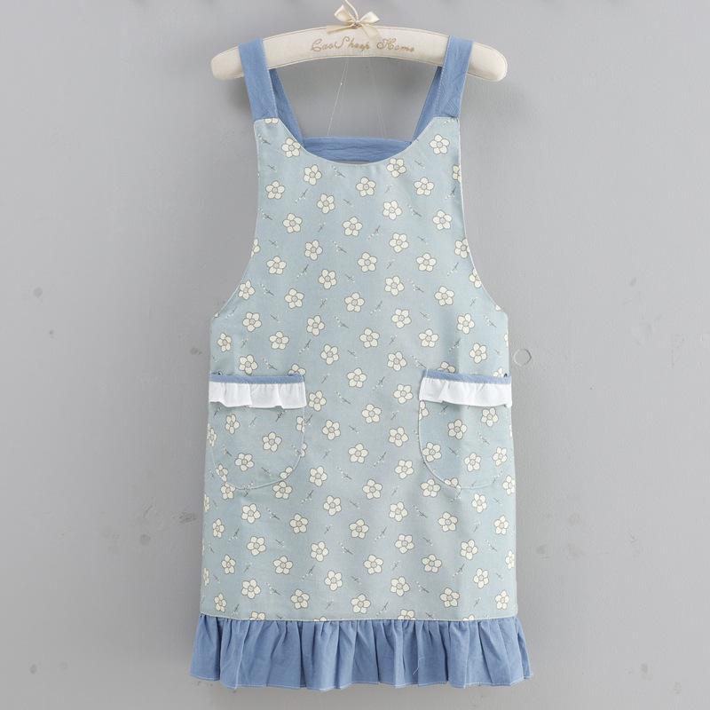 Pastoral floral fashion apron kitchen home new summer breathable thin comfortable sleeveless overalls