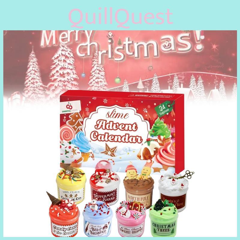 24 vánočních dní slizu adventní kalendář máslový sliz hračka na úlevu od stresu