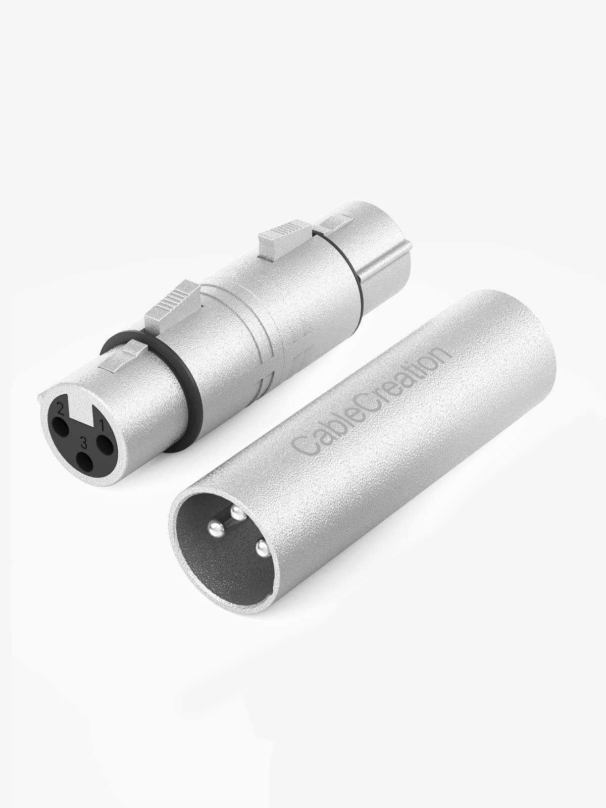 

CableCreation set XLR XLR Canon Connector XLR Conversion Plug Stereo Mini Plug Microphone Compatible Mixer Silver XLR, [1 available] Male-Male &