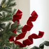 Realistic Christmas Velvet Stem Handmade Xmas Tree Ornaments  Party Supplies