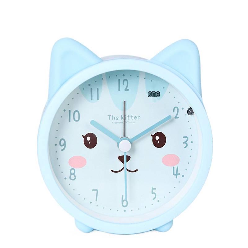 Children's Cute Night Light Alarm Clock - Silent, Integrated, Bedside for Boys and Girls