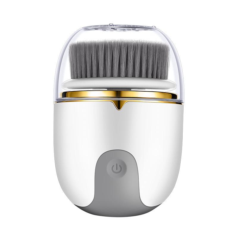 

Трансграничная водонепроницаемая электрическая щетка для умывания лица с мягкой щетиной серебро белый