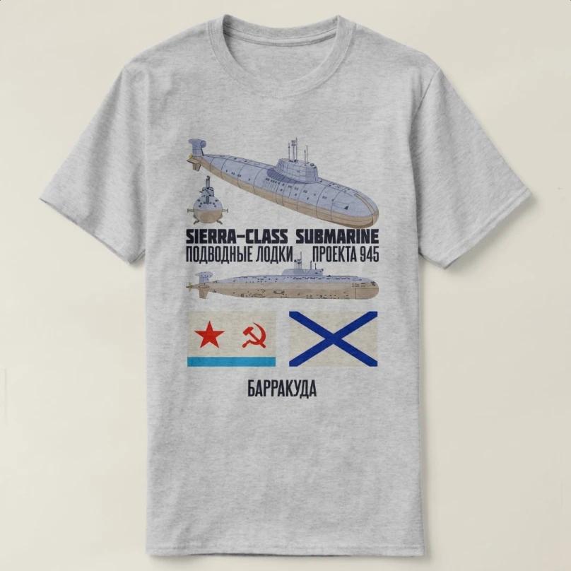 Vintage Soviet Russian Naval Flag Sierra Class Submarine Diagrams TShirt 100 Cotton ONeck Short Sleeve Casual Mens Tshirt