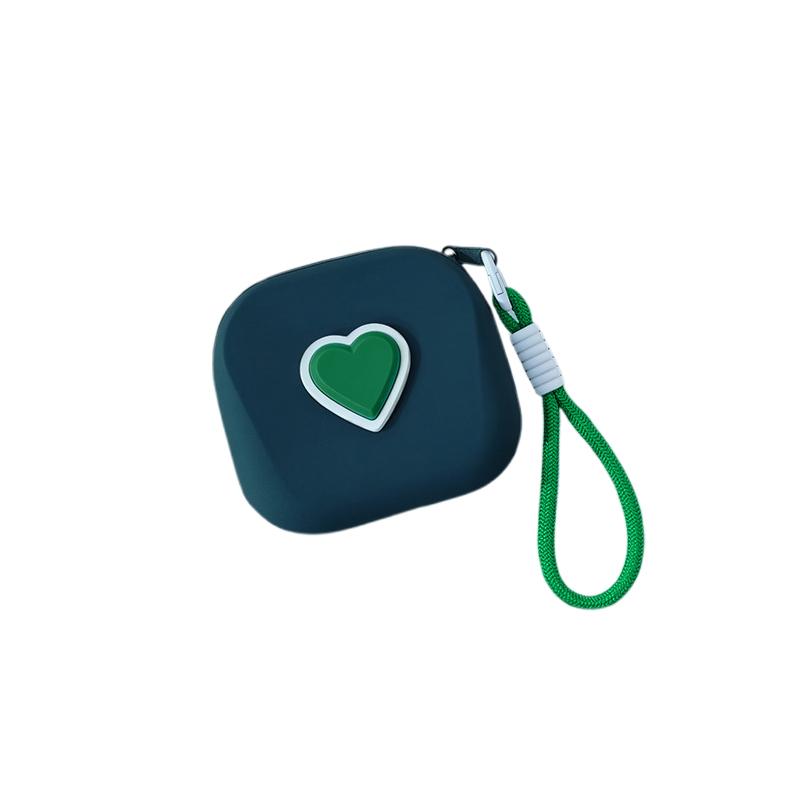 Love Heart Storage Bag Silicone Coin Purse Wallet With Weaving Lanyard Portable Data Cable Earphone Organizer Key Pouch