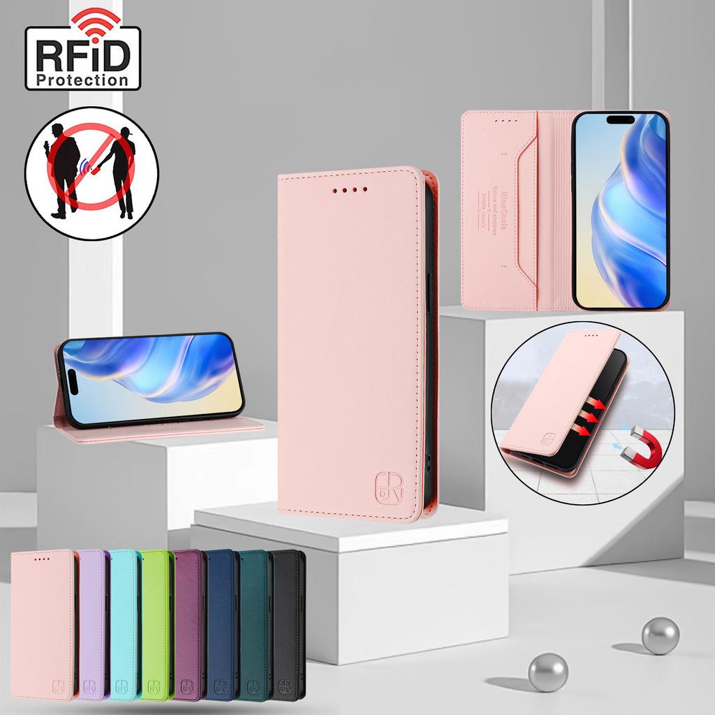 Luxury Leather Case For Samsung Galaxy XCover 4/XCover 4S/XCover 6Pro/XCover 7 RFID Blocking Card Slot Magnetic Attraction Stand Shockproof Flip Cover