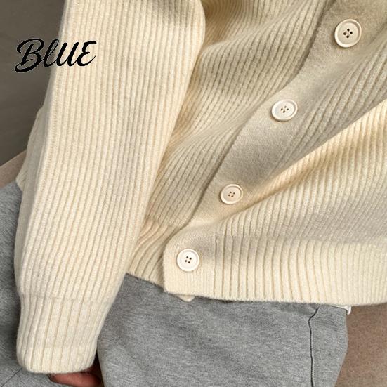 Cardigan da uomo Maglione Elastico Bottonato Protezione Collo Collo Alto Autunno Inverno Lavorato a Maglia Spesso Maniche Lunghe