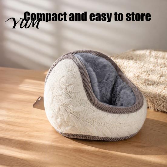 Soft Plush Ear Covers Winter Muffs for Women Men, Foldable Earmuffs with Thickened Protection Cover Lining, Knit Thermal Warmers Outdoor Sports