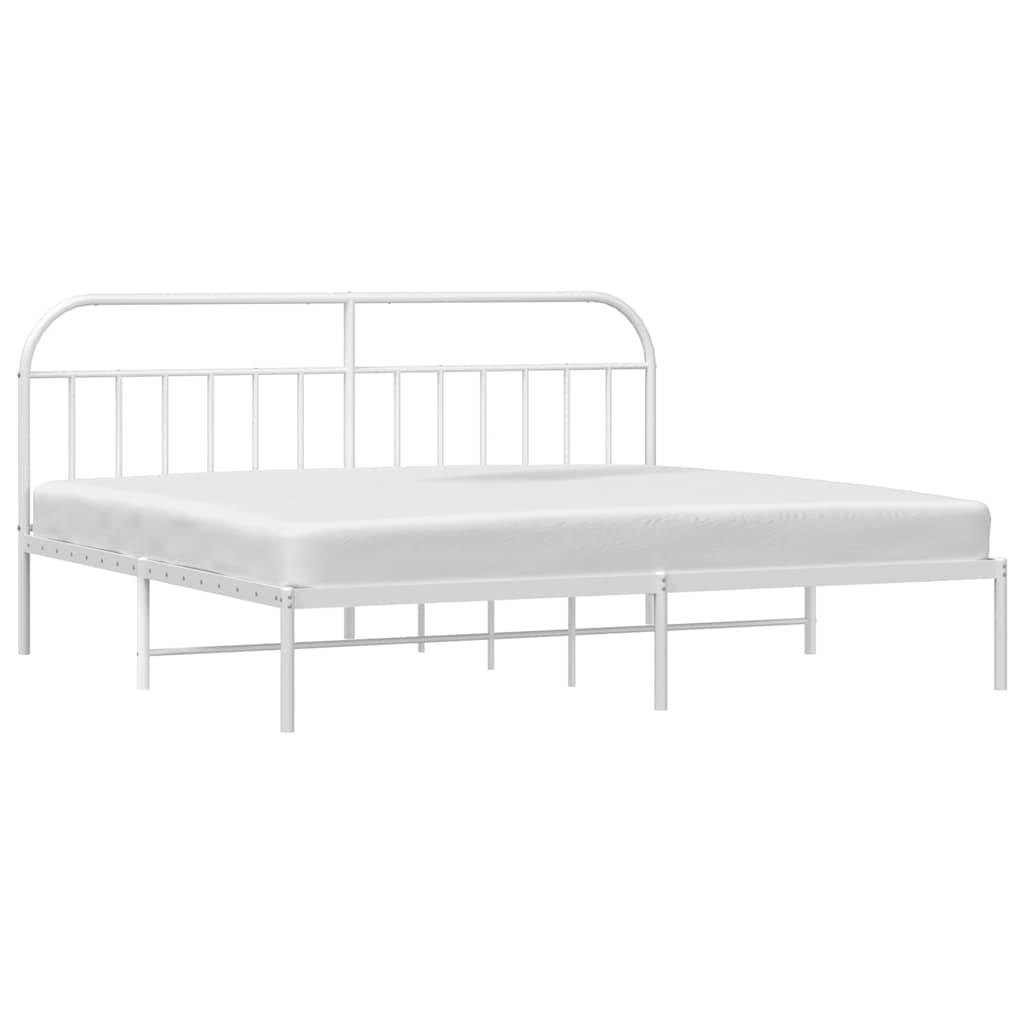 vidaXL Bettgestell mit Kopfteil Metall Weiß 200x200 cm