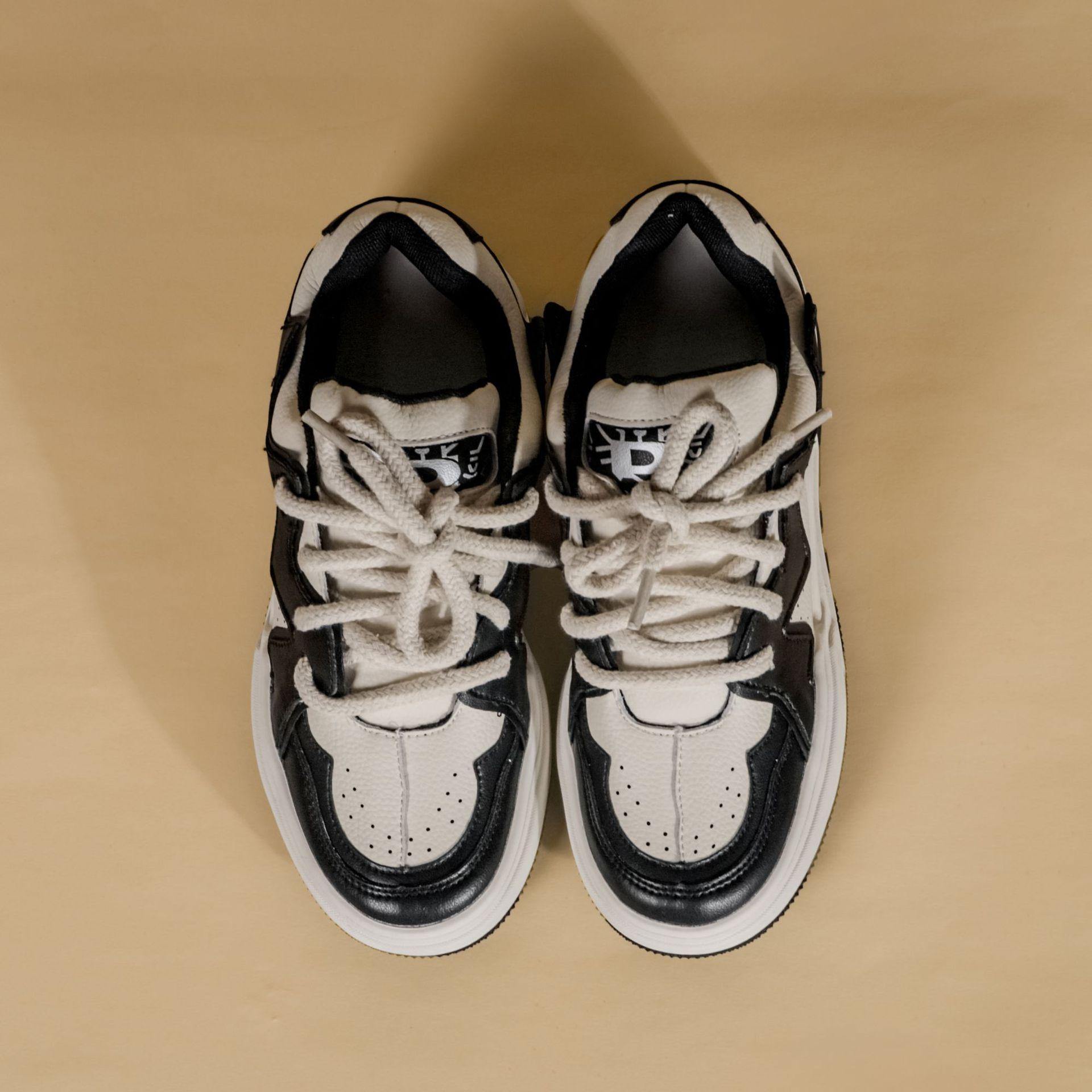 

маленькие белые туфли на толстой подошве женские 2025 осень новые повседневные спортивные туфли маленький рост женская обувь показывает длинные ноги 40