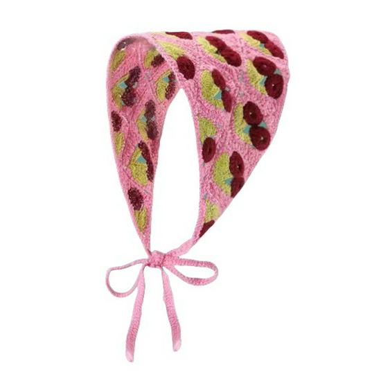 

Чжао Чжаои Вязаный треугольный платок в стиле кроше - Универсальная, модная ретро пасторальная повязка на голову для женщин и девушек