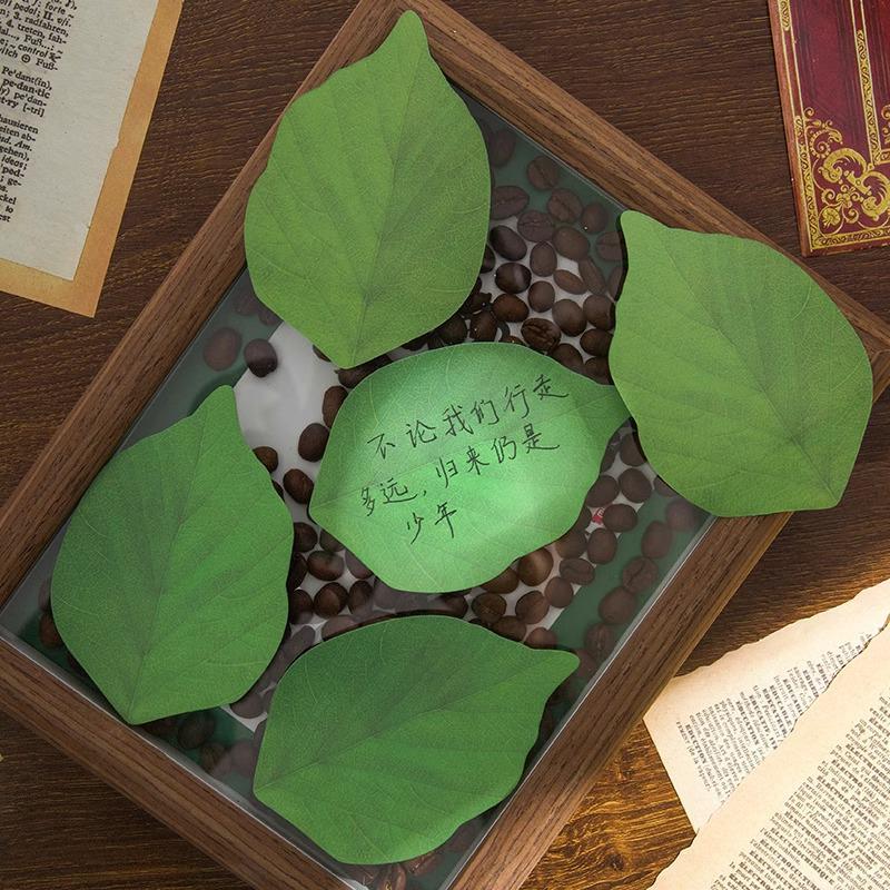 Creative Leaf Sticky Note Pads - Cute Memo Stickers, DIY Message Book Labels