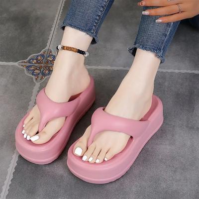Summer Women's Shoes 2024 High Quality Open Toe Solid Color Flip-Toe Women's Slippers Fashion Casual Women's Beach Slippers