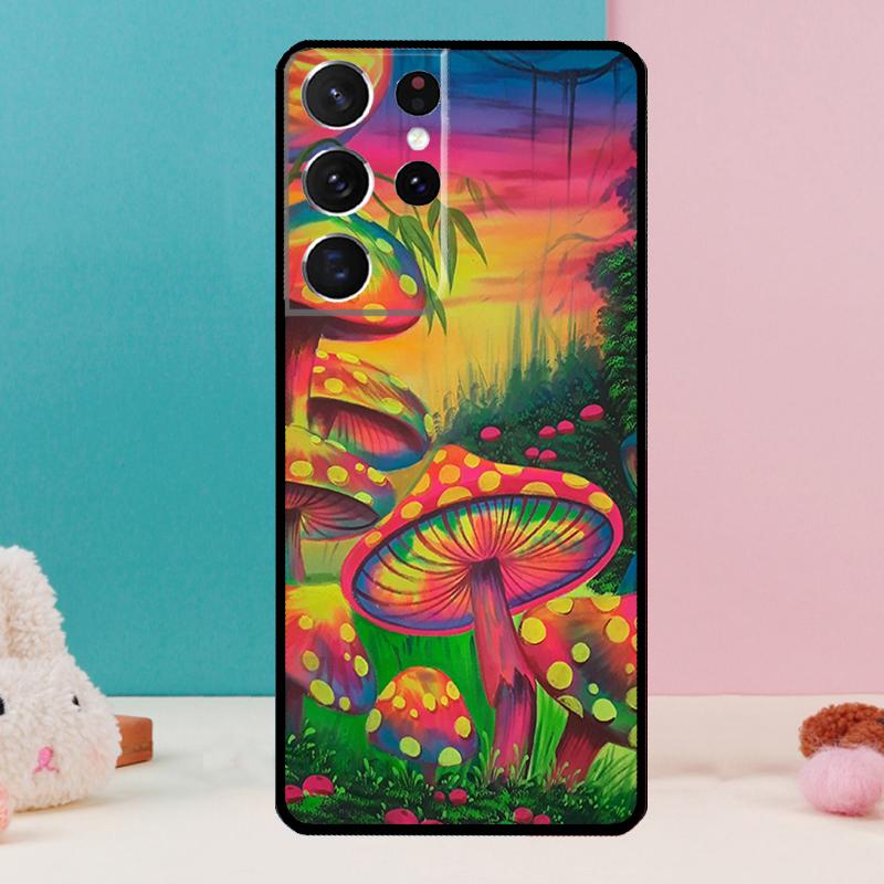 Mushroom Case For Samsung Galaxy S25 S24 S23 S22 S21 Ultra S9 S10 S20 Plus S24 FE Funda Cover Shell