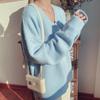 Mohair Gentle Jumper Sweater Women's Fall and Winter V-neck Pullover Loose Lazy Wind Soft Knitted Long-sleeved Blouse
