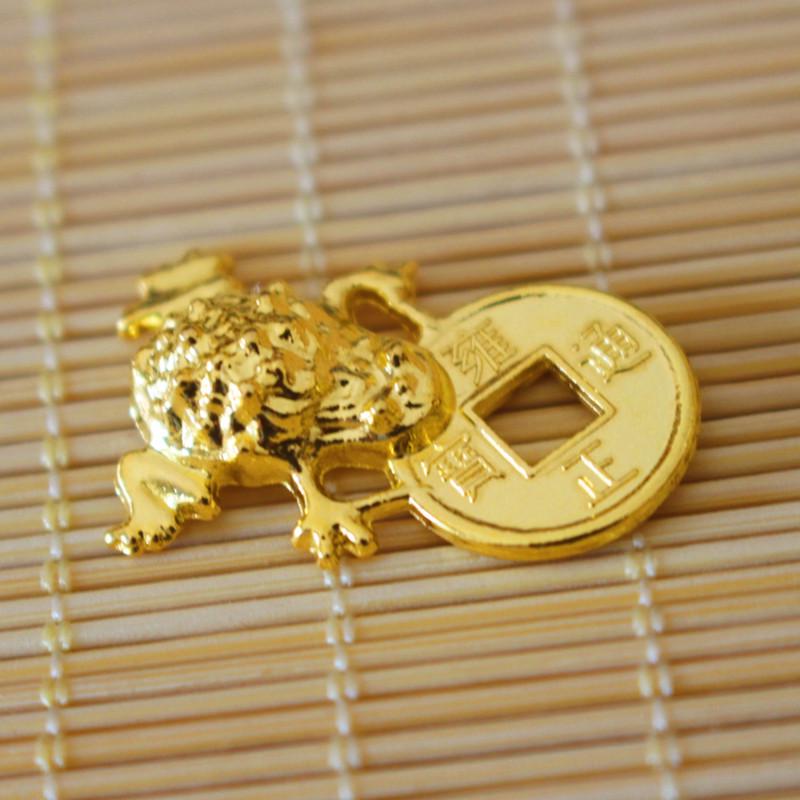 

Золотая монета-жаба Сплав Ювелирные изделия DIY Настольные аксессуары - 26 мм