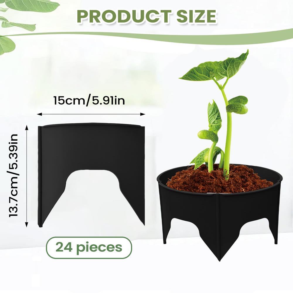 

Кольца для выращивания 24 шт. Круглые Глубокий полив Круговые Многоразовые Бордюрные Кольца для посадки Садовый защитник Для сада Балкона Двора жёлтый