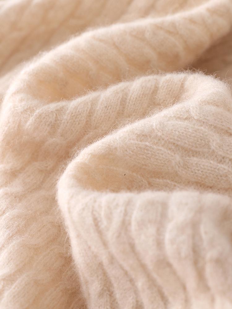 Women's Polo Neck Cashmere Sweater Cardigan - Autumn/Winter Fashionable, Versatile, Warm Knitwear.